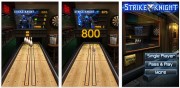 Strike_Knight_Screen Mit dem Puck kann man kräftig abräumen. Der Ritter über den Pins kommentiert jede Leistung mit einer Animation.