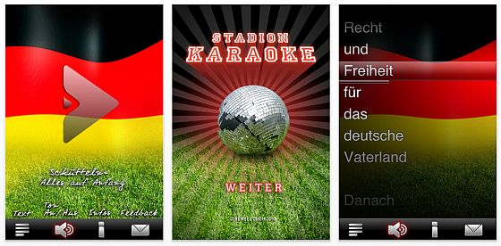 Stadionkaraoke_Screen Screenshot Stadionkaraoke App für das iPhone
