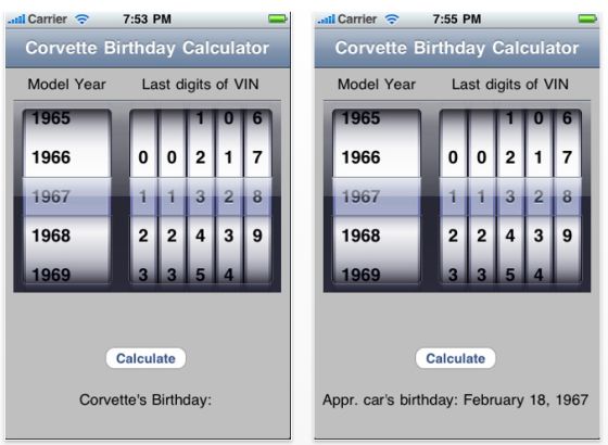 Corvette_Birthday Screenshot Corvette Birthday Calculator