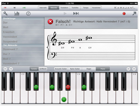 Screenshot iPad App Karajan Pro