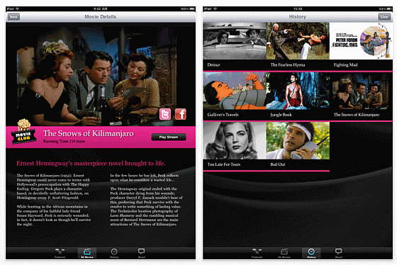 Screenshot Movie Club für das iPad