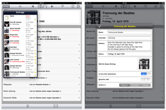 Screenshot iDay für iPad