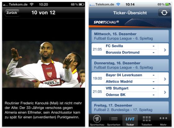 Sportschau_Screen2 Sportschau App für iPhone und iPod Touch Screenshot