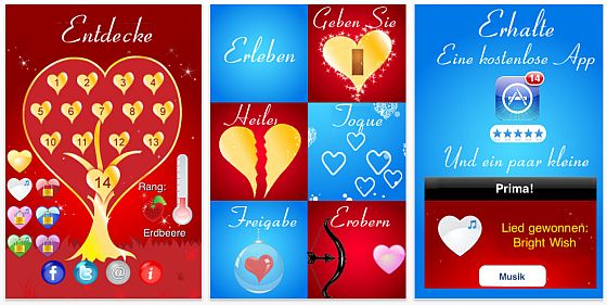 Valentinstag Kalender-App Screenshot