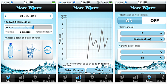 More Water App Screenshot