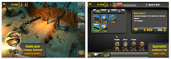 Tiny Troopers von Chillingo Screenshots der Spiele-App für iPhone und iPad