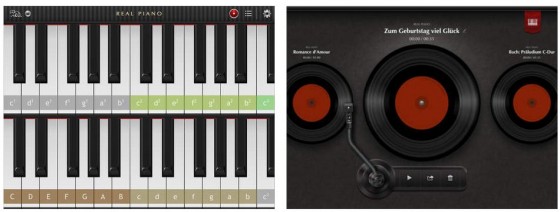 Mit Real Piano kann man einfache Melodien spielen und aufnehmen, an GarageBand von Apple kommt die App aber nicht ran.