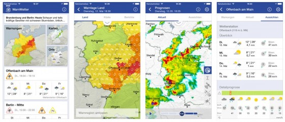 Wer Warnwetter auf seinem Mobilgerät hat, braucht keine weitere Wetter-App mehr. Der Deutsche Wetterdienst hat hier eine gute Kombination aus Wetter-App und Unwetterwarner veröffentlicht.