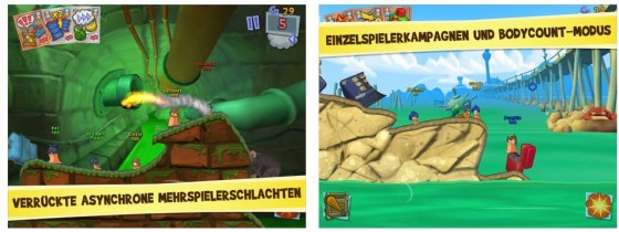 Niedlich gemachtes Gute-Laune-Spiel: Worms3 für iPhone und iPad.